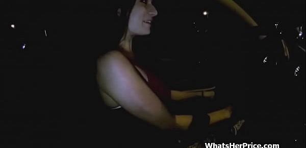  Busty taxi driver gets on my cock for extra money
